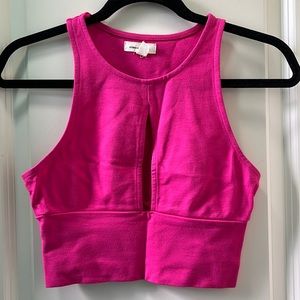 Silence + Noise pink crop tank top